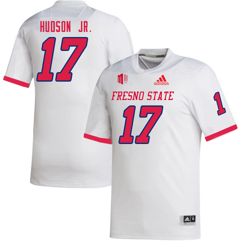 Men #17 Johnny Hudson Jr. Fresno State Bulldogs College Football Jerseys Sale-White - Click Image to Close